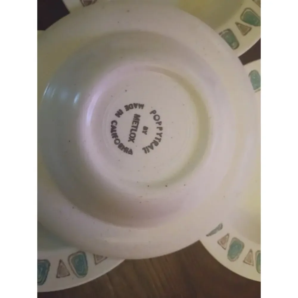 *LOT of 4 Metlox Pottery POPPYTRAIL Navajo Dessert/Cereal/Soup/Fruit Bowl ~6 